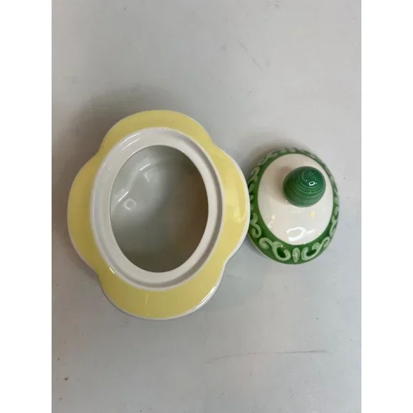 Villeroy Boch SWITCH 7 SUMMERHOUSE Cream Pitcher Sugar Bowl Set Yellow Green - Picture 6 of 12